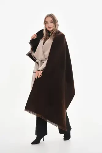 Women's Soft Texture Plain Scarf-Brown - 1
