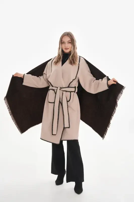 Women's Soft Texture Plain Scarf-Brown - 4