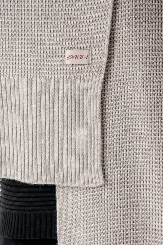 Women's Soft Touch Knit Detailed Scarf Beige 24W1321-Beige - 4