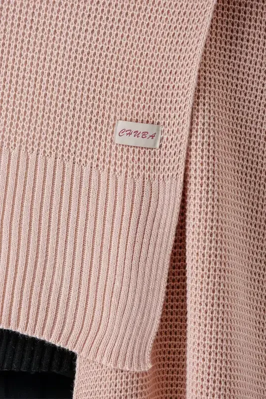 Women's Soft Touch Knit Detailed Scarf Powder 24W1321-Powder - 4