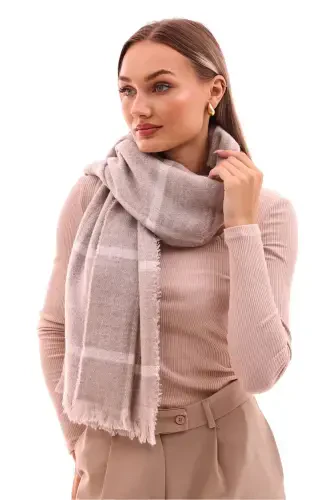 Women's Soft Touch Plaid Scarf-Beige - 3