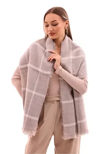 Women's Soft Touch Plaid Scarf-Beige - 6