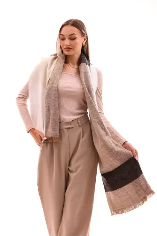 Women's Soft Touch Plaid Scarf-Coffee - 1