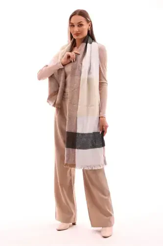 Women's Soft Touch Plaid Scarf-Coffee - 4