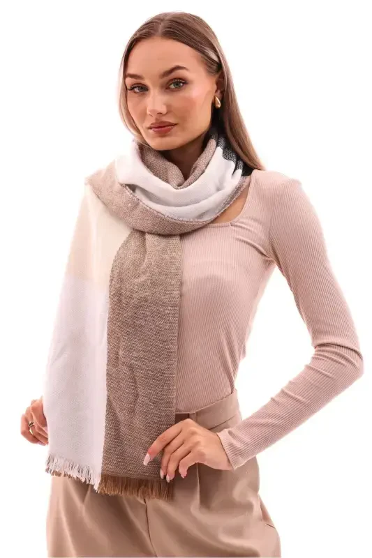 Women's Soft Touch Plaid Scarf-Coffee - 6