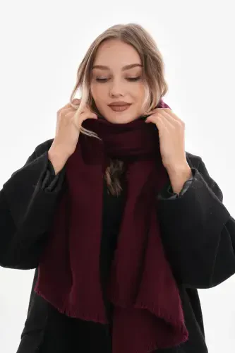 Women's Soft Touch Plain Scarf-Burgundy - RITAGARCIA (1)