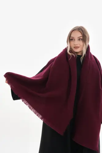 Women's Soft Touch Plain Scarf-Burgundy - 6