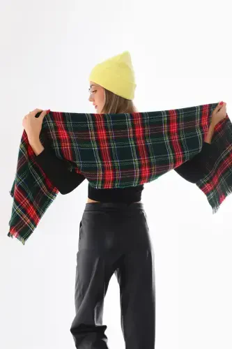 Women's Soft Touch Scottish Green Plaid Scarf-Scottish Green - 3