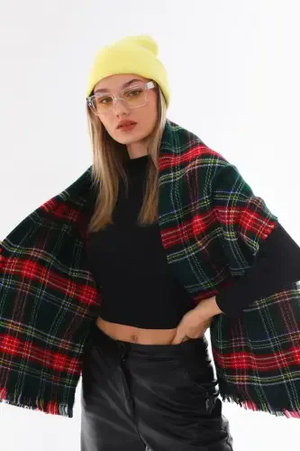 Women's Soft Touch Scottish Green Plaid Scarf-Scottish Green - 4