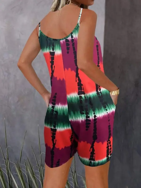 Women's Spaghetti Strap Round Neck Pocketed Short Supima Set - 2