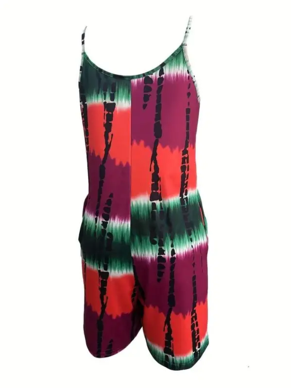 Women's Spaghetti Strap Round Neck Pocketed Short Supima Set - 5