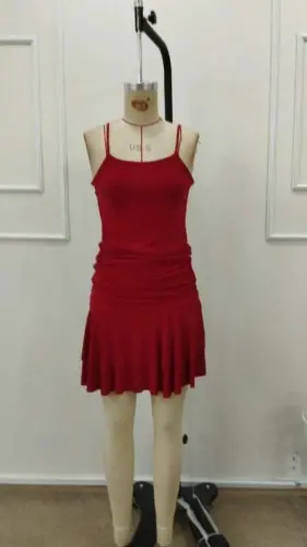 Women's Spaghetti Strap Round Neck Ruched Short Sandy Dress - 4