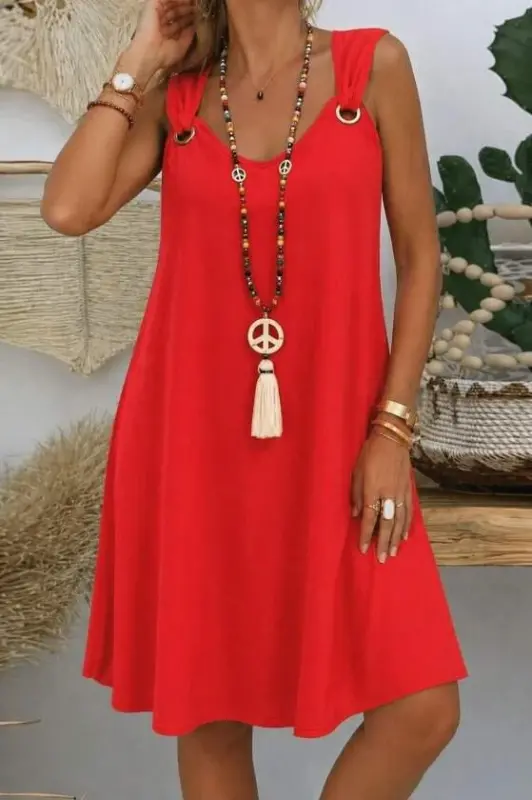 Women's Spaghetti Strap V-Neck Eyelet Detailed Midi Aerobin Dress - 2