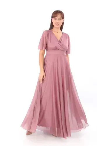 Women's Sparkly Sequin Mesh Tulle Powder Maxi Dress KL3051 - 1