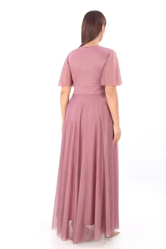 Women's Sparkly Sequin Mesh Tulle Powder Maxi Dress KL3051 - 3