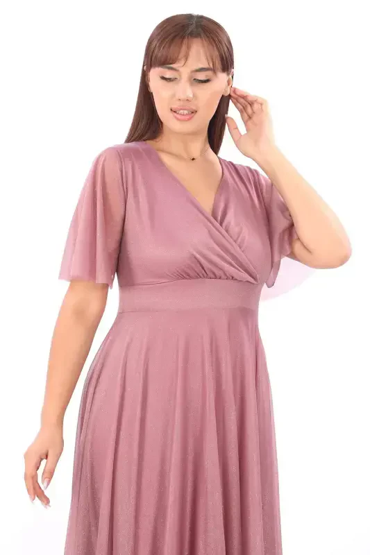 Women's Sparkly Sequin Mesh Tulle Powder Maxi Dress KL3051 - 5