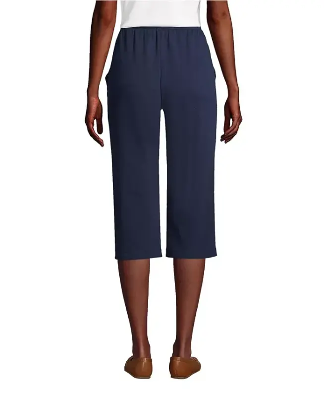 Women's Sport Knit High Rise Elastic Waist Capri Pants - 2