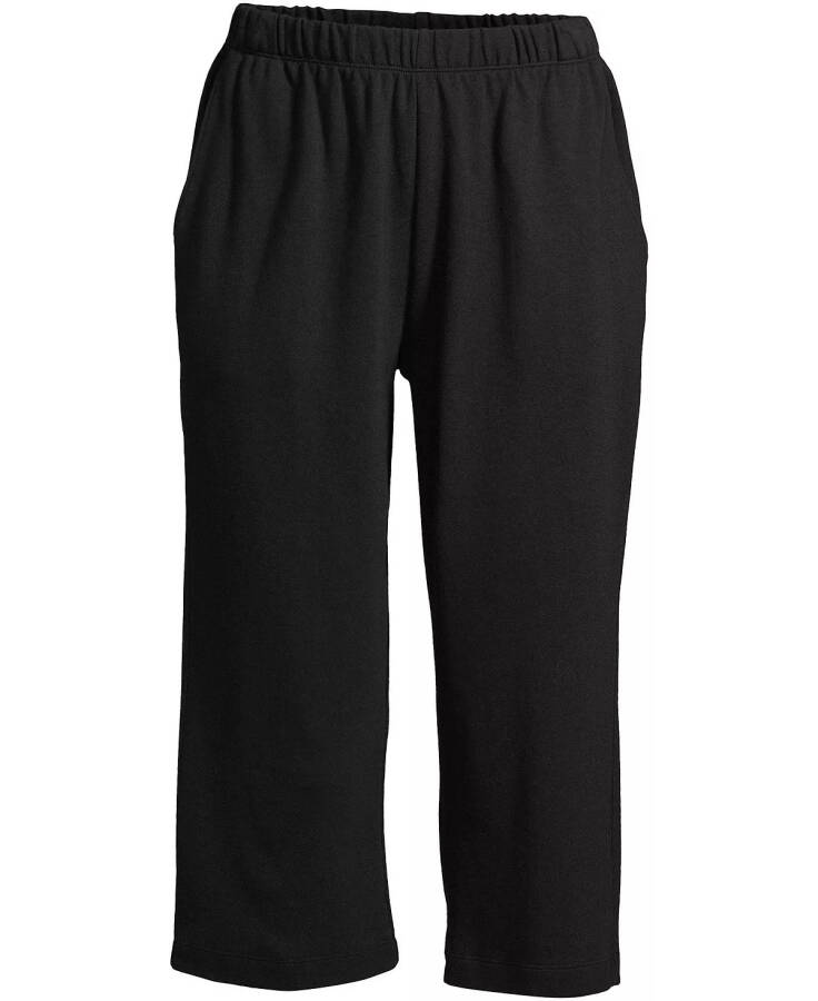 Women's Sport Knit High Rise Elastic Waist Capri Pants Black - 4