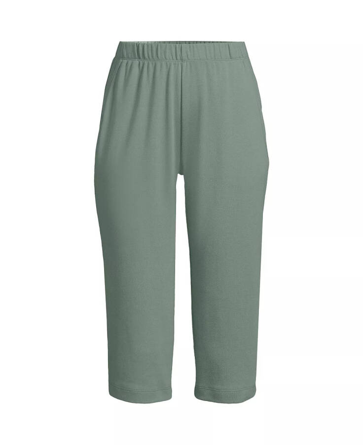 Women's Sport Knit High Rise Elastic Waist Capri Pants Lily pad green - 1