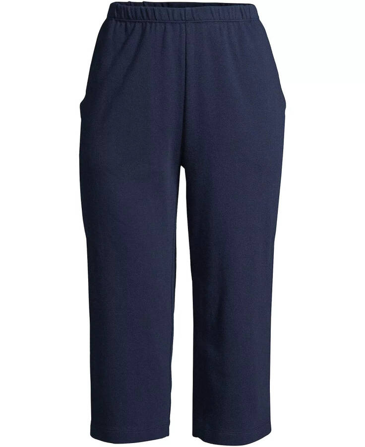 Women's Sport Knit High Rise Elastic Waist Capri Pants Radiant navy - 4