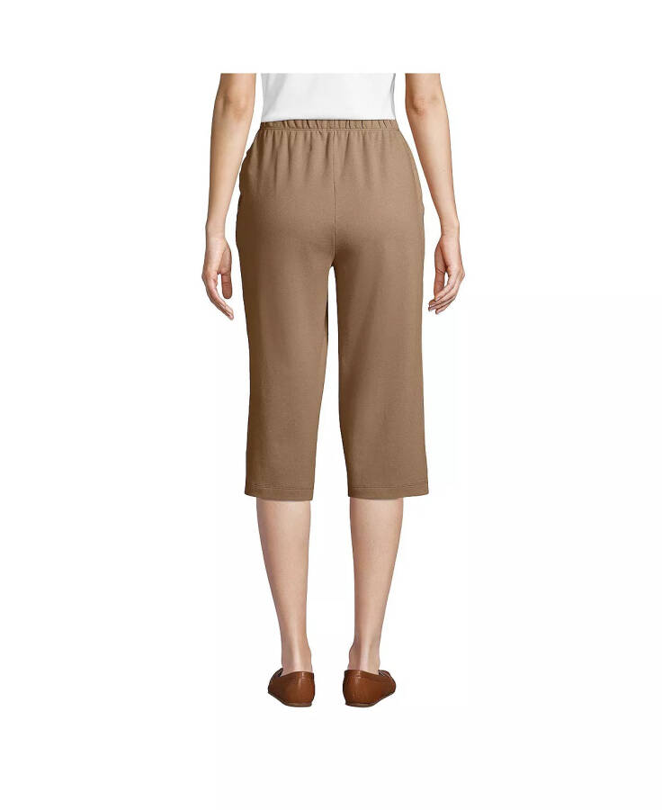 Women's Sport Knit High Rise Elastic Waist Capri Pants Rich Camel - 7