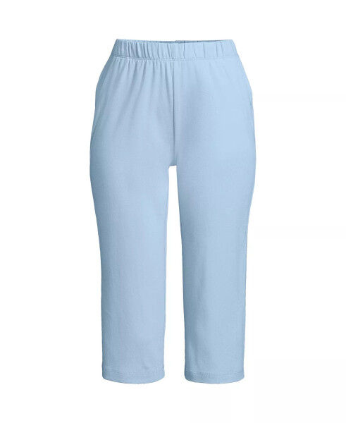 Women's Sport Knit High Rise Elastic Waist Capri Pants Soft blue haze - 1