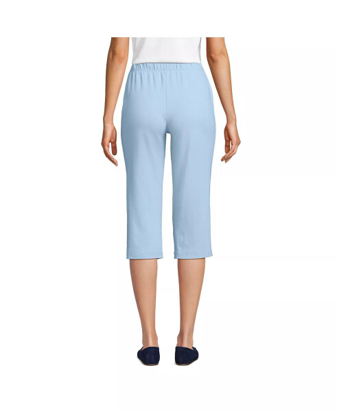 Women's Sport Knit High Rise Elastic Waist Capri Pants Soft blue haze - 2