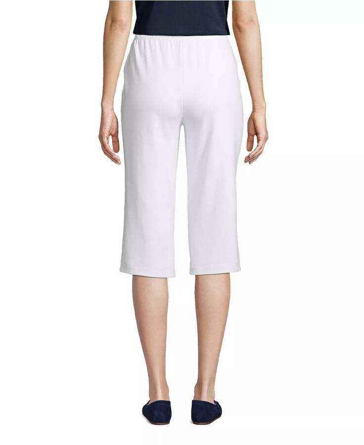 Women's Sport Knit High Rise Elastic Waist Capri Pants White - 4