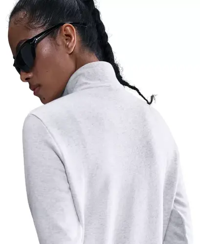 Women's Sportswear Club Fleece 1/2-Zip Sweatshirt - Birch Heather/Black - NIKE (1)