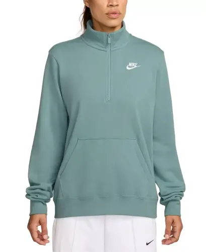 Women's Sportswear Club Fleece 1/2-Zip Sweatshirt - Cannon/White 