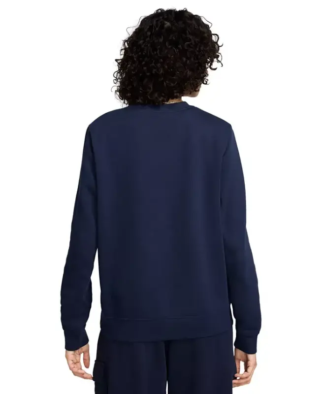 Women's Sportswear Club Fleece Crewneck Sweatshirt-Dark Grey Heather/white - 6