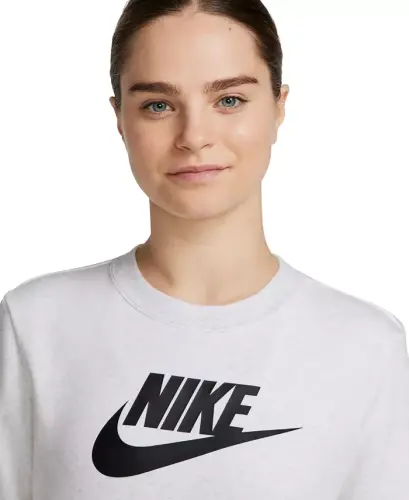 Women's Sportswear Club Fleece Logo Sweatshirt -Birch Heather/black - 3