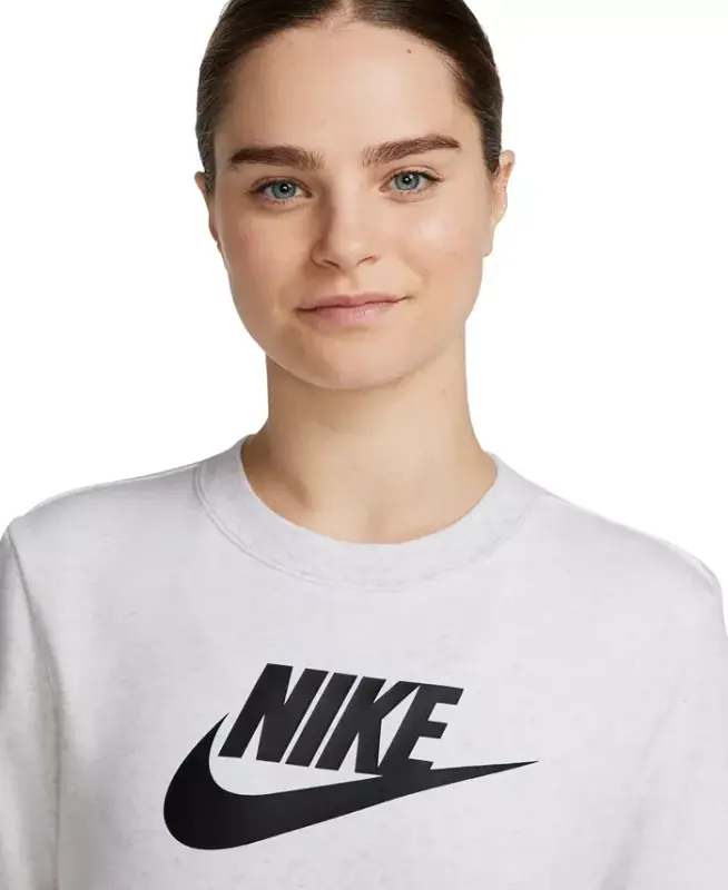 Women's Sportswear Club Fleece Logo Sweatshirt -Birch Heather/black - 3