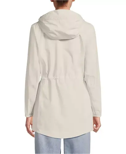Women's Squall Packable Waterproof Raincoat - Ivory latte - LANDS' END (1)