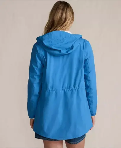 Women's Squall Packable Waterproof Raincoat - Muted cobalt blue - LANDS' END (1)