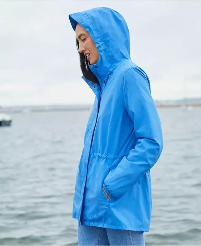 Women's Squall Packable Waterproof Raincoat - Muted cobalt blue - 4