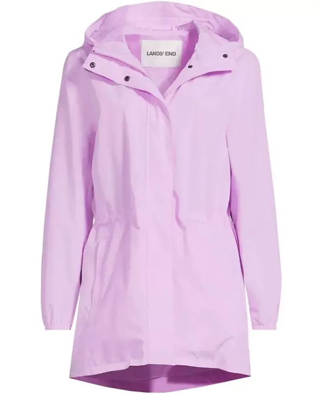 Women's Squall Packable Waterproof Raincoat - Pale orchid - LANDS' END