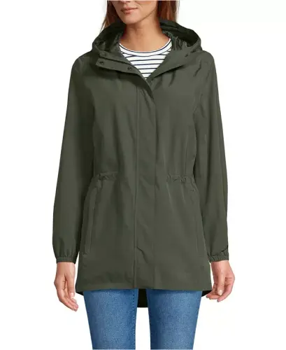 Women's Squall Packable Waterproof Raincoat - Rich olive green 