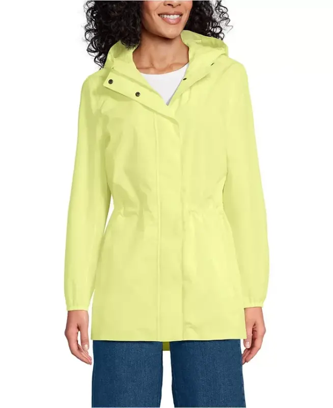 Women's Squall Packable Waterproof Raincoat - Soft limoncello yellow - LANDS' END
