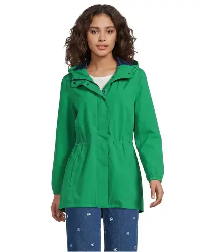 Women's Squall Packable Waterproof Raincoat - Vibrant clover - LANDS' END (1)