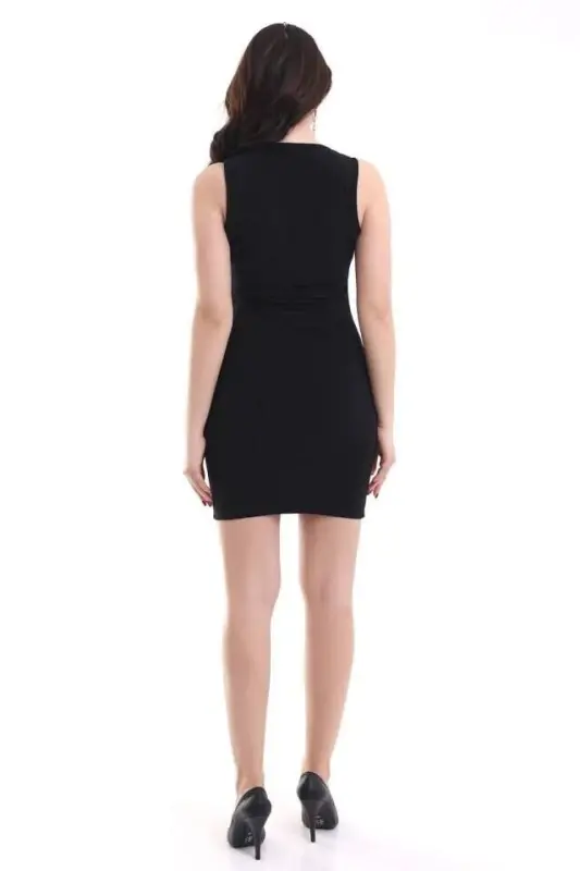 Women's Square Neck Sleeveless Sandy Fabric Opportunity Product Knee Length Dress - 4