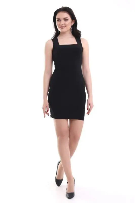 Women's Square Neck Sleeveless Sandy Fabric Opportunity Product Knee Length Dress - 6