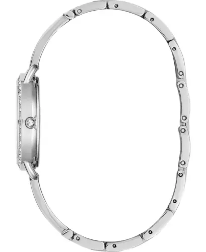 Women's Stainless Steel Semi-Bangle Bracelet Watch 30mm-Silver - GUESS (1)