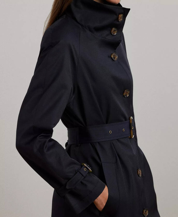 Women's Stand-Collar Maxi Trench Coat Dk Navy - 3