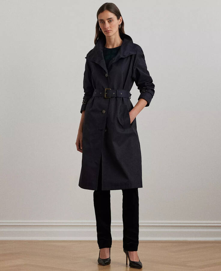 Women's Stand-Collar Maxi Trench Coat Dk Navy - 5