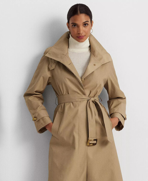 Women's Stand-Collar Maxi Trench Coat Sand - 3