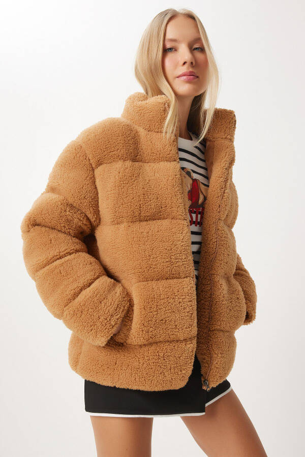 Women's Stand Collar Plush Puffer Jacket QA00002 - 3