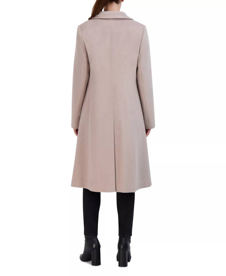 Womens Stand-Collar Single-Breasted Wool Blend Coat Stone - 2