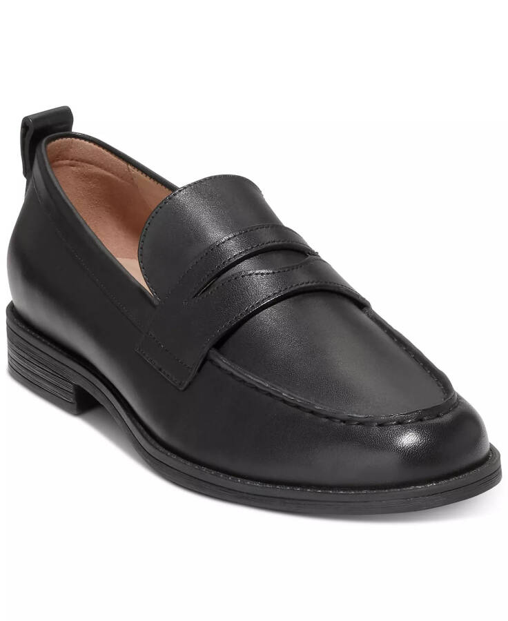 Women's Stassi Penny Loafers Black Leather - 1