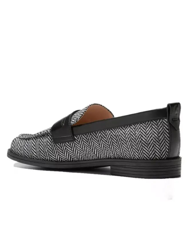 Women's Stassi Penny Loafers - Herringbone, Black - 3